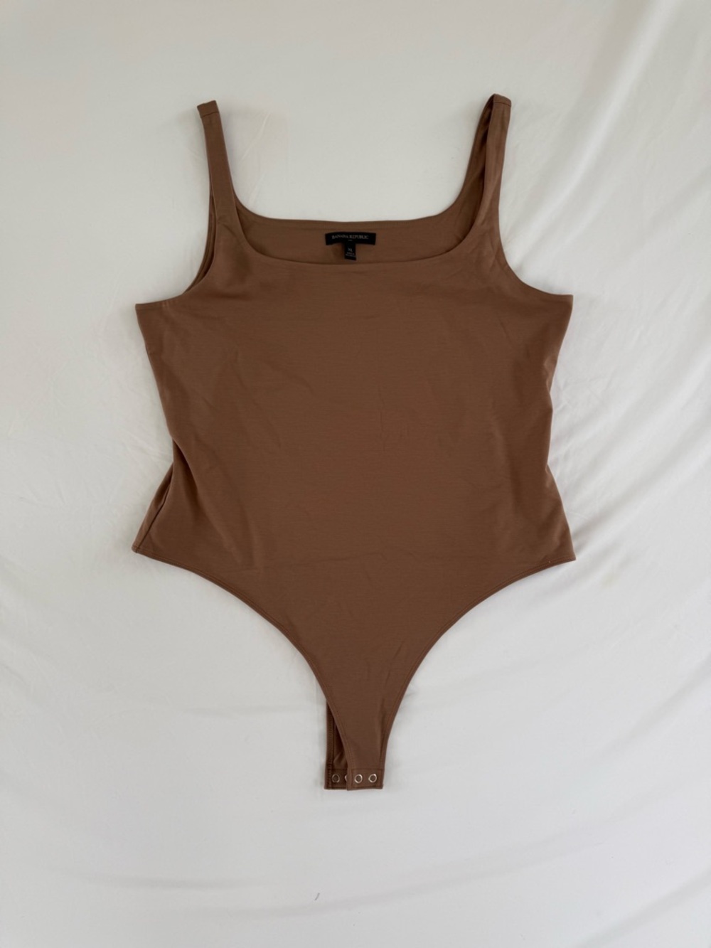 Banana Republic Factory Tan Square-Neck Sleeveless Bodysuit XL Office Siren